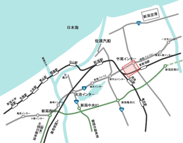 新潟卸センター広域地図 新潟卸センター広域地図